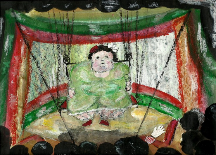 atracción. La mamá de manolo en pista chica